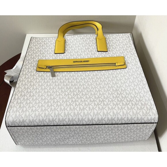 New Michael Kors Kenly Large Logo Tote Signature Citrus Multi - Picture 4 of 7